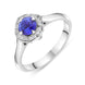 Platinum 0.61ct Sapphire 0.07ct Diamond Tudor Rose Cluster Ring, FEU-3015