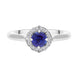 Platinum 0.61ct Sapphire 0.07ct Diamond Tudor Rose Cluster Ring