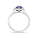 Platinum 0.61ct Sapphire 0.07ct Diamond Tudor Rose Cluster Ring