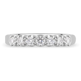 Platinum 0.30ct Diamond Claw Set Wedding Half Eternity Ring, FEU-2388_2