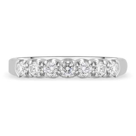 Platinum 0.30ct Diamond Claw Set Wedding Half Eternity Ring, FEU-2388_2