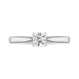 Platinum 0.40ct Diamond Round Brilliant Cut Four Claw Solitaire Ring, FEU-771_2