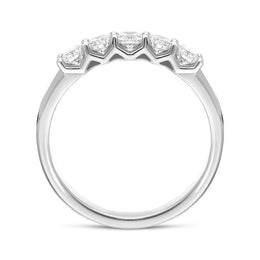 Platinum 0.54ct Diamond Claw Set Half Eternity Ring FEU-2294_3