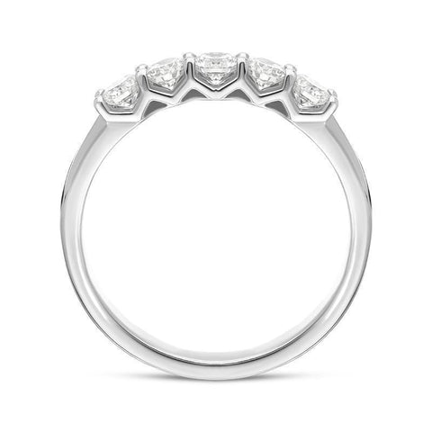 Platinum 0.54ct Diamond Claw Set Half Eternity Ring FEU-2294_3