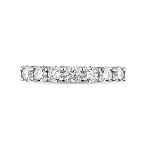 Platinum 0.72ct Diamond Brilliant Cut Wedding Half Eternity Ring