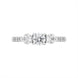 Platinum 0.85ct Diamond Shoulder Set Three Stone Ring