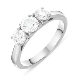Platinum 1.03ct Diamond Three Stone Ring