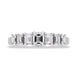 Platinum Diamond Emerald Cut Claw Set Half Eternity Ring, FEU-2369_2