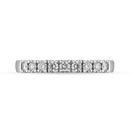 Platinum Diamond Nine Stone Castle Set Half Eternity Ring, FEU-2456_2