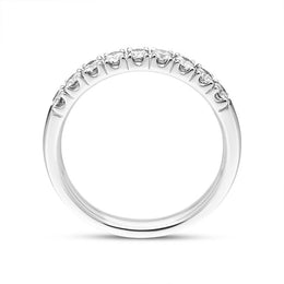 Platinum Diamond Nine Stone Castle Set Half Eternity Ring, FEU-2456_4