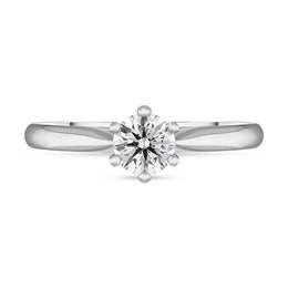 Platinum Diamond Round Brilliant Cut Six Claw Wed Fit Solitaire Ring, FEU-2560_2