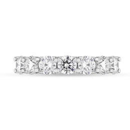 Platinum Diamond Seven Stone Claw Set Half Eternity Ring, FEU-1876_2