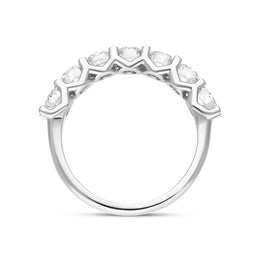 Platinum Diamond Seven Stone Claw Set Half Eternity Ring, FEU-1876_3