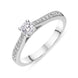 Platinum Diamond Shoulder Set Solitaire Ring, FEU-1330