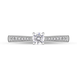 Platinum Diamond Shoulder Set Solitaire Ring, FEU-1330_2