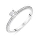 Platinum Diamond Shoulder Set Solitaire Ring, FEU-1904