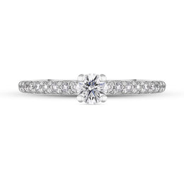 Platinum Diamond Shoulder Set Solitaire Ring, FEU-1904_2