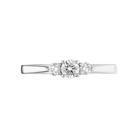 Platinum Diamond Three Stone Ring, FEU-1200_2