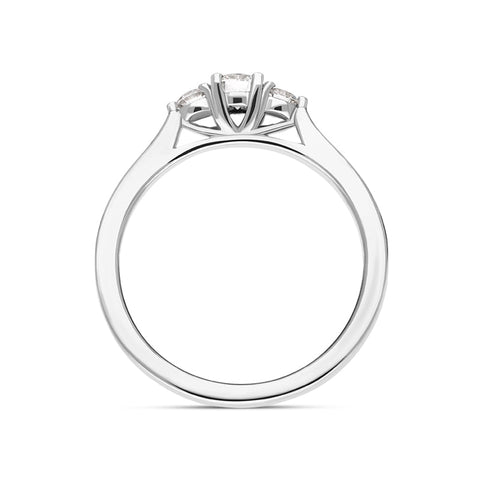 Platinum Diamond Three Stone Ring, FEU-1200_3