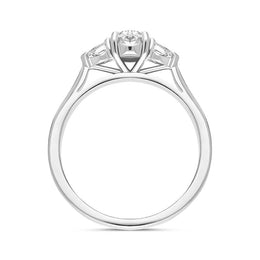 Platinum Diamond Three Stone Trilogy Oval and Pear Cut Ring, FEU-1916_2