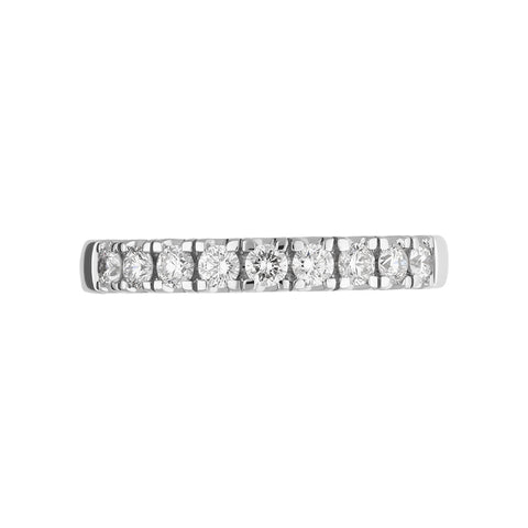 Platinum Diamond Nine Stone Half Eternity Ring, FEU-2470_2