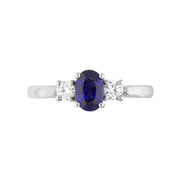 Platinum Sapphire Diamond Oval Cut Three Stone Ring, FEU-1421_2