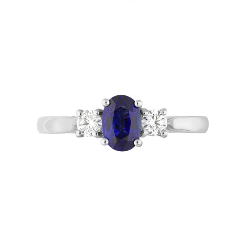 Platinum Sapphire Diamond Oval Cut Three Stone Ring, FEU-1421_2