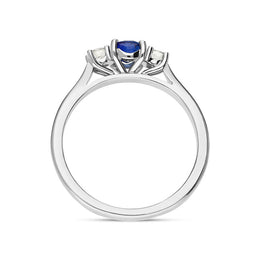 Platinum Sapphire Diamond Three Stone Ring, FEU-2447_3