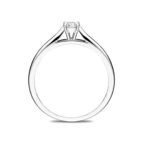 Platinum 0.15ct Diamond Brilliant Cut Solitaire Ring, FEU-2056.