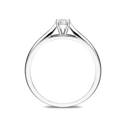 Platinum 0.15ct Diamond Brilliant Cut Solitaire Ring, FEU-2057.