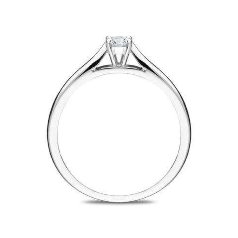 Platinum 0.15ct Diamond Brilliant Cut Solitaire Ring, FEU-2057.