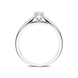 Platinum 0.15ct Diamond Brilliant Cut Solitaire Ring, FEU-2141.