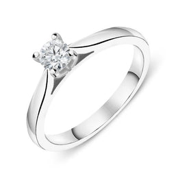 Platinum 0.20ct Diamond Solitaire Ring FEU-2147
