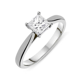 Platinum 0.35ct Diamond Princess Cut Solitaire Ring, FEU-1561.