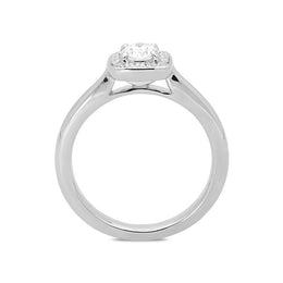 Platinum 0.38ct Diamond Brilliant Cut Cushion Halo Ring, FEU-1245. 