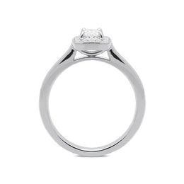 Platinum 0.38ct Diamond Round Brilliant Cut Halo Ring, FEU-618.