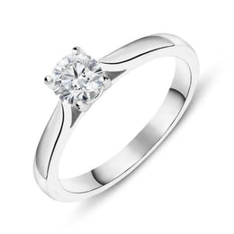 Platinum 0.40ct Diamond Brilliant Cut Solitaire Ring FEU-2045