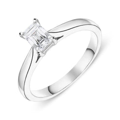 Platinum 0.40ct Diamond Emerald Cut Ring FEU-2143