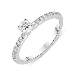 Platinum 0.44ct Diamond Brilliant Cut Ring, FEU-1194.