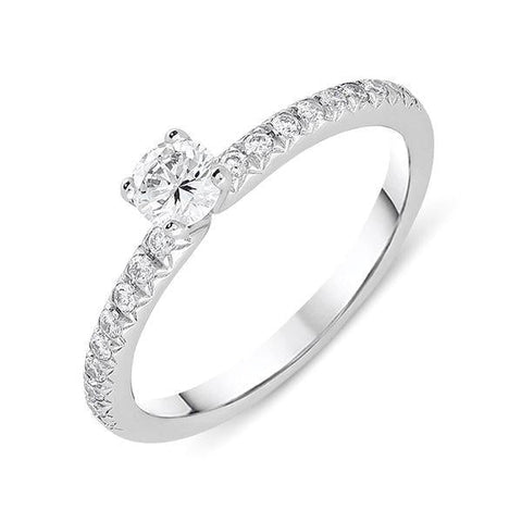 Platinum 0.44ct Diamond Brilliant Cut Ring, FEU-1194.