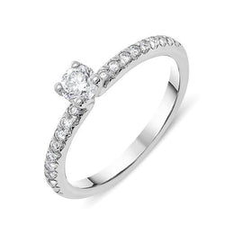 Platinum 0.44ct Diamond Solitaire Tulip Ring