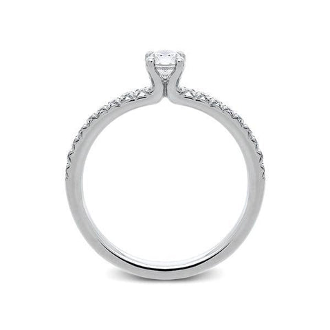 Platinum 0.44ct Diamond Solitaire Tulip Ring, FEU-1630.