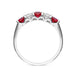 Platinum 0.46ct Ruby Diamond Half Eternity Ring FEU-2040