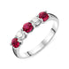 Platinum 0.46ct Ruby Diamond Half Eternity Ring FEU-2040
