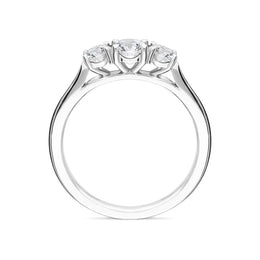 Platinum 0.50ct Diamond Brilliant Cut Trilogy Ring FEU-2208