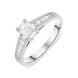 Platinum 0.50ct Diamond Emerald Cut Graduating Ring, FEU-630. 