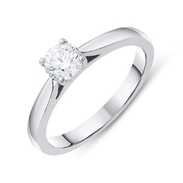 Platinum 0.51ct Diamond Brilliant Cut Solitaire Ring, FEU-1331.