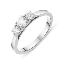 Platinum 0.52ct Diamond Brilliant Cut Trilogy Ring, FEU-1412.