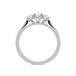 Platinum 0.52ct Diamond Brilliant Cut Trilogy Ring, FEU-1412.