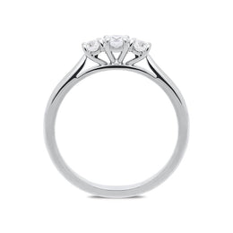 Platinum 0.52ct Diamond Brilliant Cut Trilogy Ring, FEU-600.
